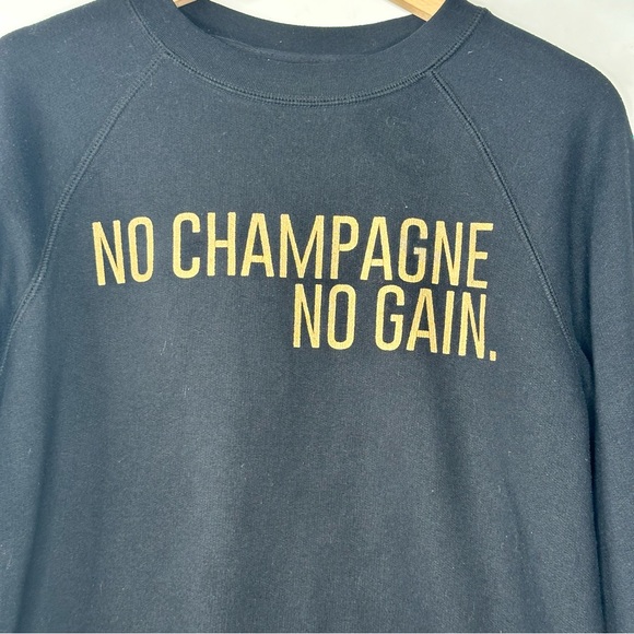 Brunette The Label Pullover Black Sweatshirt Size S/M No Champagne No Gain - Picture 3 of 8
